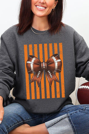 Orange Varsity Bow Heavy Blend Crew Sweatshirt - Wholesale Accessory Market
