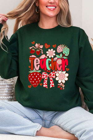 Berry Sweet Teacher Heavy Blend Crew Sweatshirt - Wholesale Accessory Market