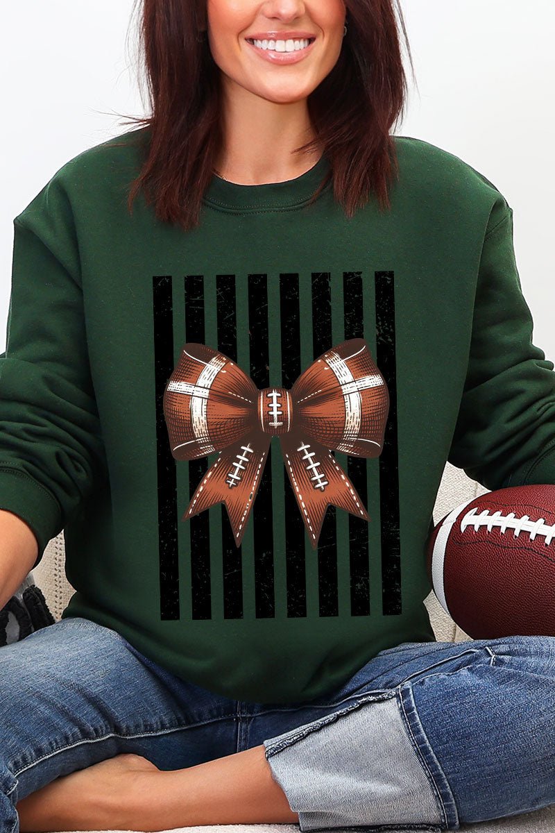 Black Varsity Bow Heavy Blend Crew Sweatshirt - Wholesale Accessory Market