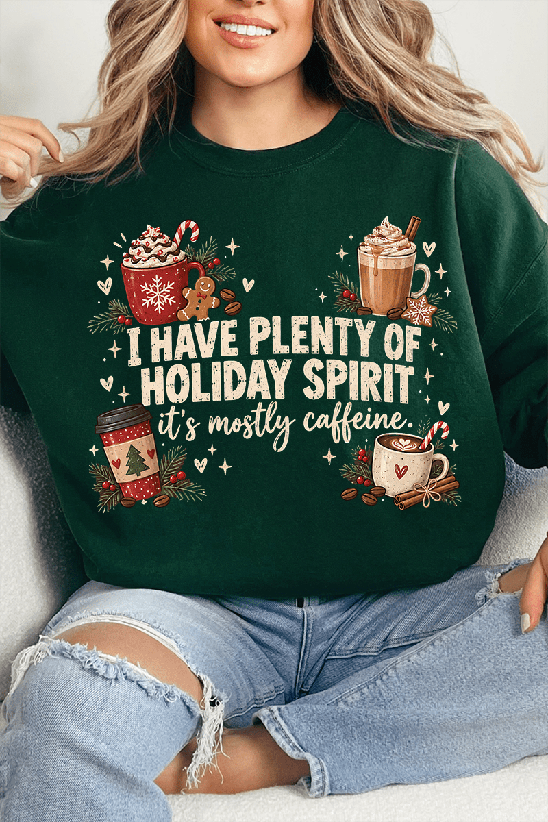 Caffeinated Holiday Spirit Heavy Blend Crew Sweatshirt - Wholesale Accessory Market