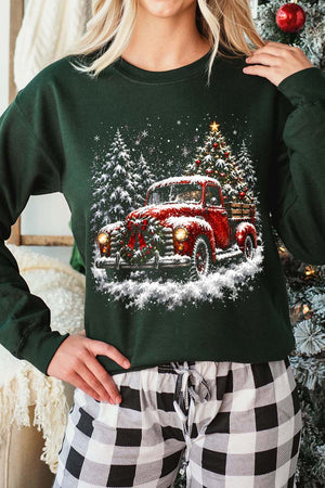 Evergreen Christmas Drive Heavy Blend Crew Sweatshirt - Wholesale Accessory Market