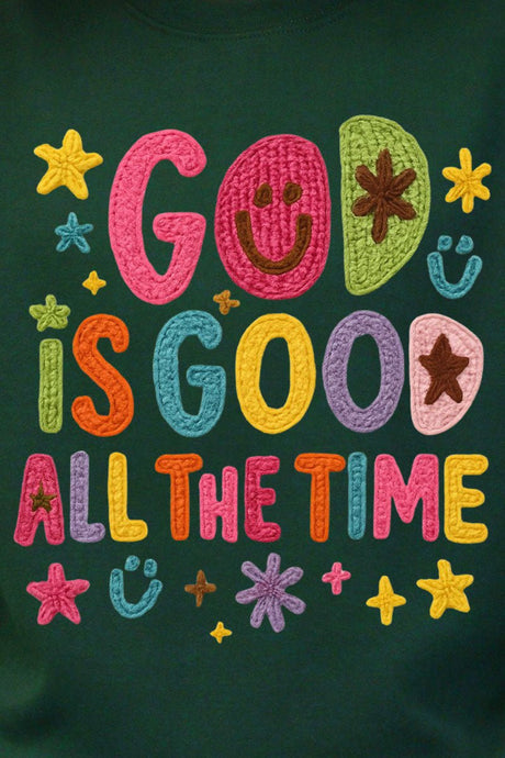 Faux Yarn God Is Good Heavy Blend Crew Sweatshirt - Wholesale Accessory Market