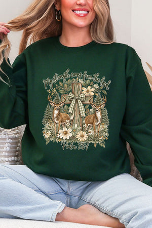 My Strength Woodland Deer Heavy Blend Crew Sweatshirt - Wholesale Accessory Market