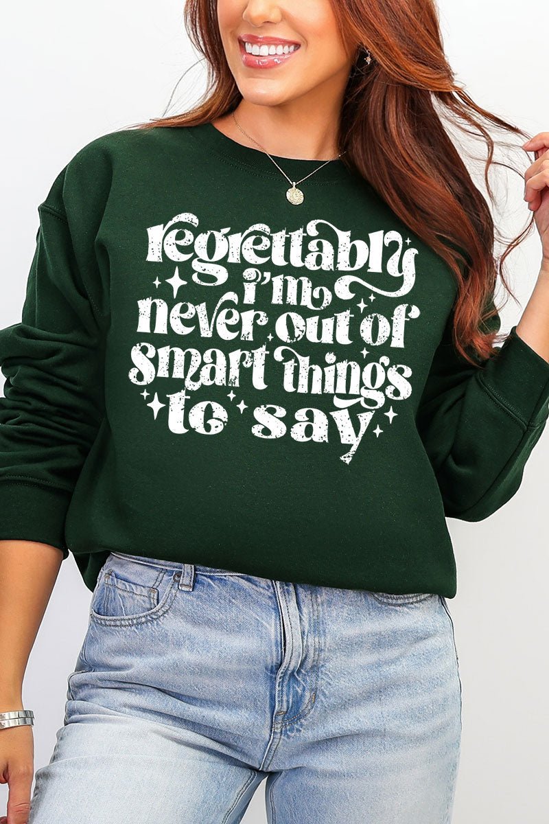 Never Out Of Smart Things Heavy Blend Crew Sweatshirt - Wholesale Accessory Market