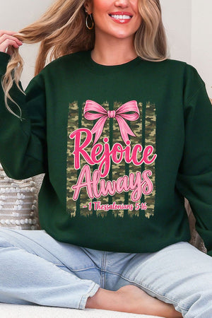Rejoice Always Girly Camo Heavy Blend Crew Sweatshirt - Wholesale Accessory Market
