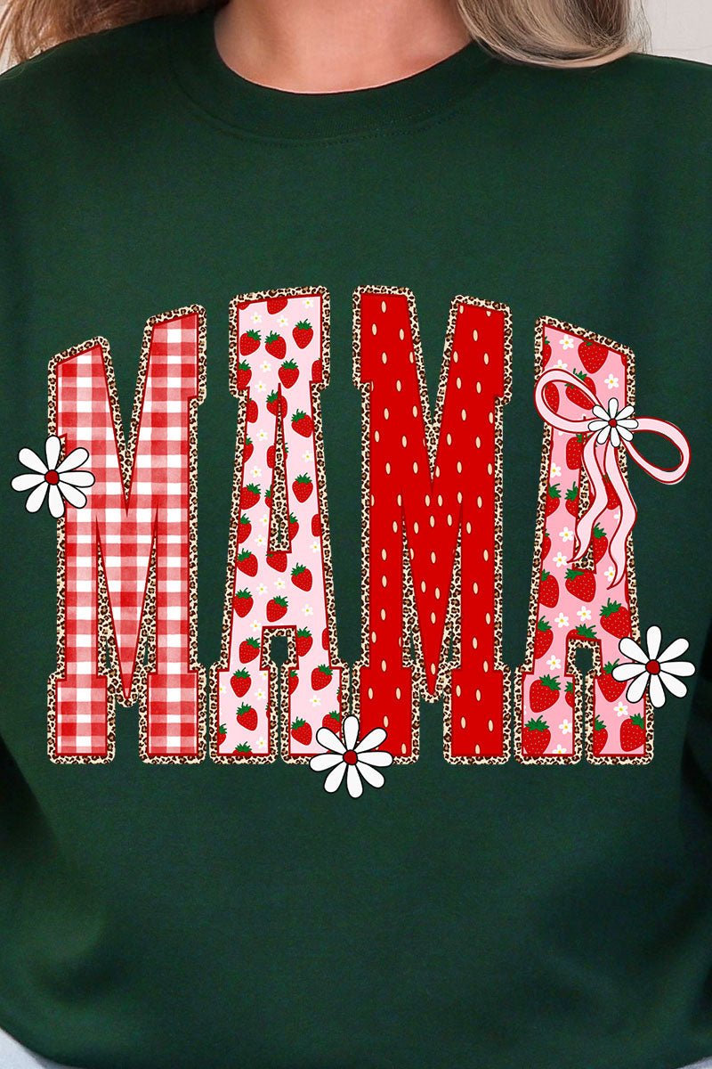 Strawberry Gingham Mama Heavy Blend Crew Sweatshirt - Wholesale Accessory Market