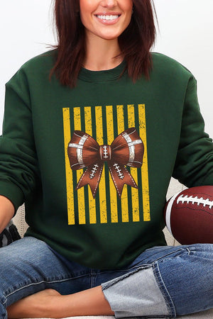Yellow Gold Varsity Bow Heavy Blend Crew Sweatshirt - Wholesale Accessory Market
