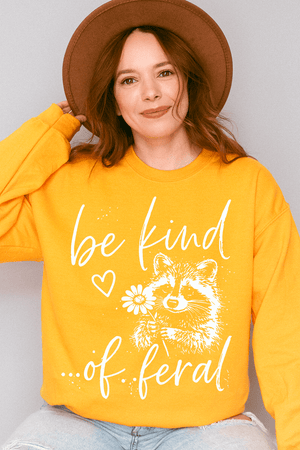Be Kind Of Feral Raccoon Heavy Blend Crew Sweatshirt - Wholesale Accessory Market