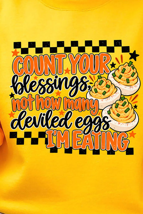 Count Blessings Not Deviled Eggs Heavy Blend Crew Sweatshirt - Wholesale Accessory Market