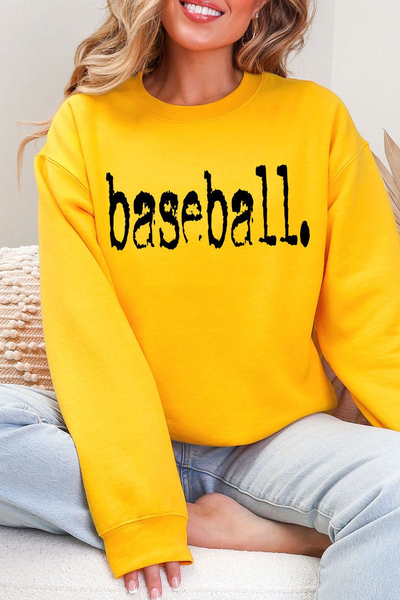 Distressed Baseball. Heavy Blend Crew Sweatshirt - Wholesale Accessory Market