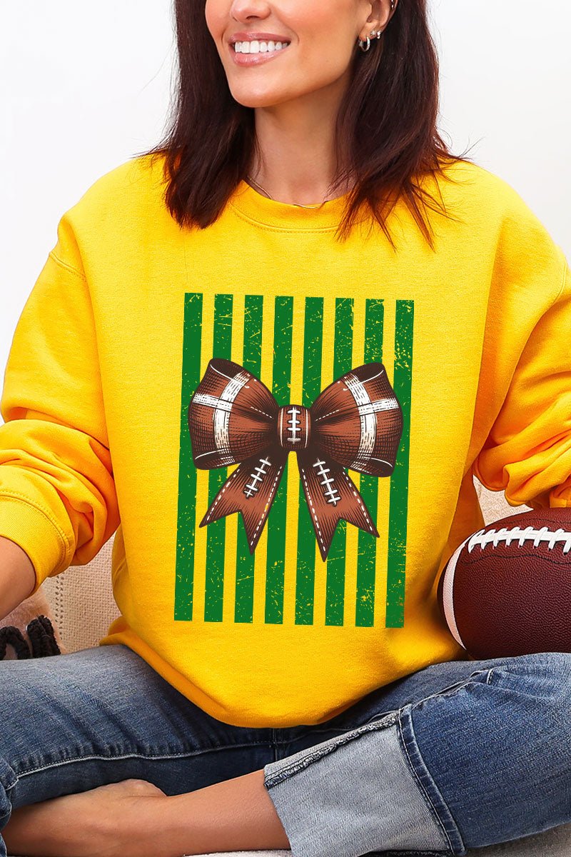 Green Varsity Bow Heavy Blend Crew Sweatshirt - Wholesale Accessory Market