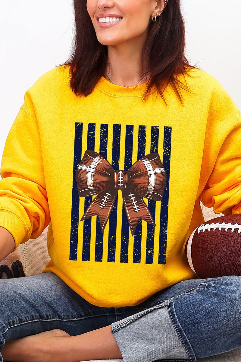 Navy Varsity Bow Heavy Blend Crew Sweatshirt - Wholesale Accessory Market