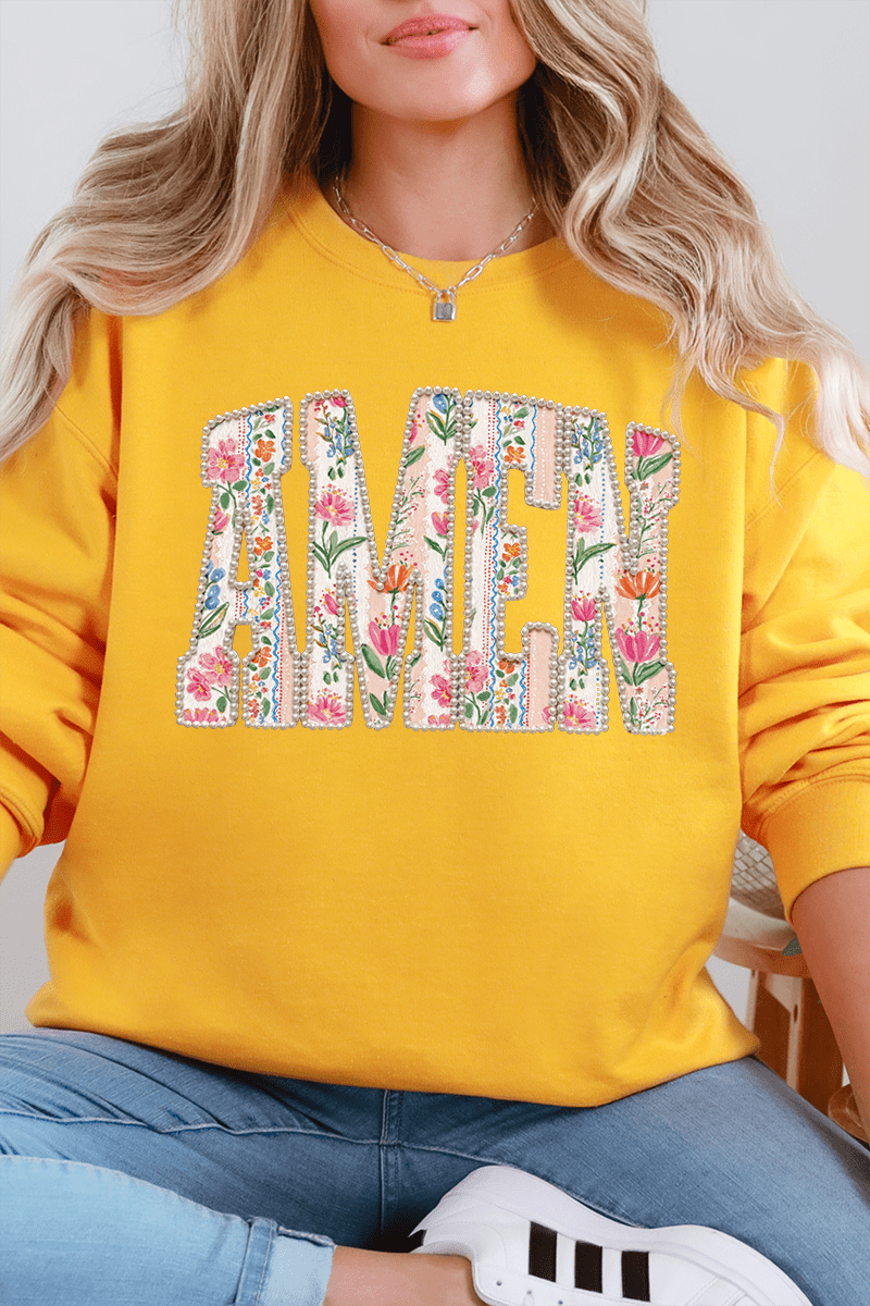 Pearls & Petals Amen Heavy Blend Crew Sweatshirt - Wholesale Accessory Market