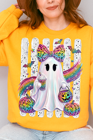 Rainbow Glam Ghost Heavy Blend Crew Sweatshirt - Wholesale Accessory Market