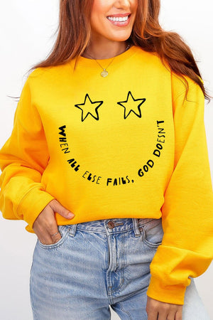 Star Eyes God Never Fails Heavy Blend Crew Sweatshirt - Wholesale Accessory Market