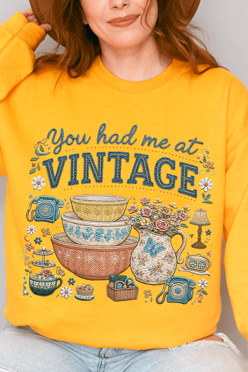 Vintage Threaded Treasures Heavy Blend Crew Sweatshirt - Wholesale Accessory Market