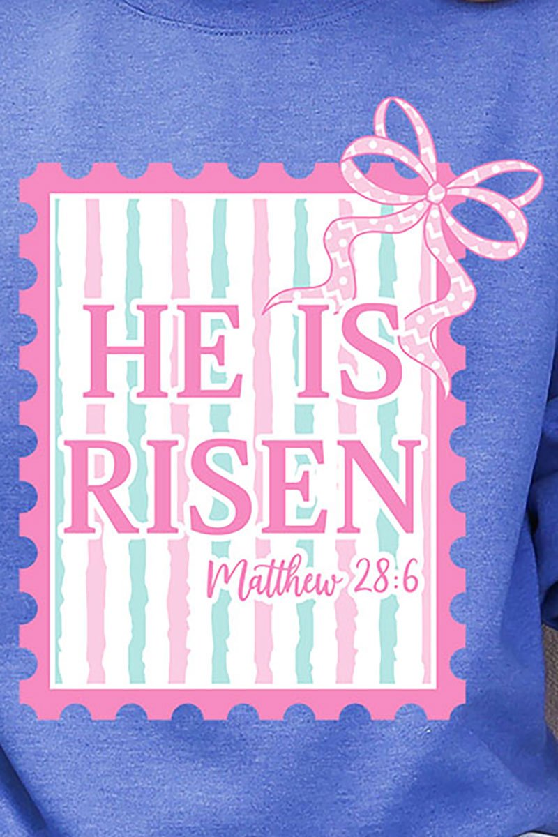 He Is Risen Stamp Heavy Blend Crew Sweatshirt - Wholesale Accessory Market