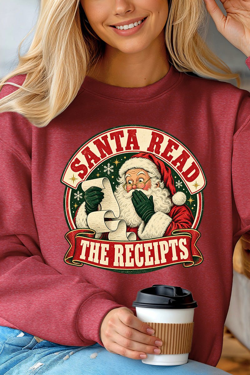 Santa Read The Receipts Heavy Blend Crew Sweatshirt - Wholesale Accessory Market