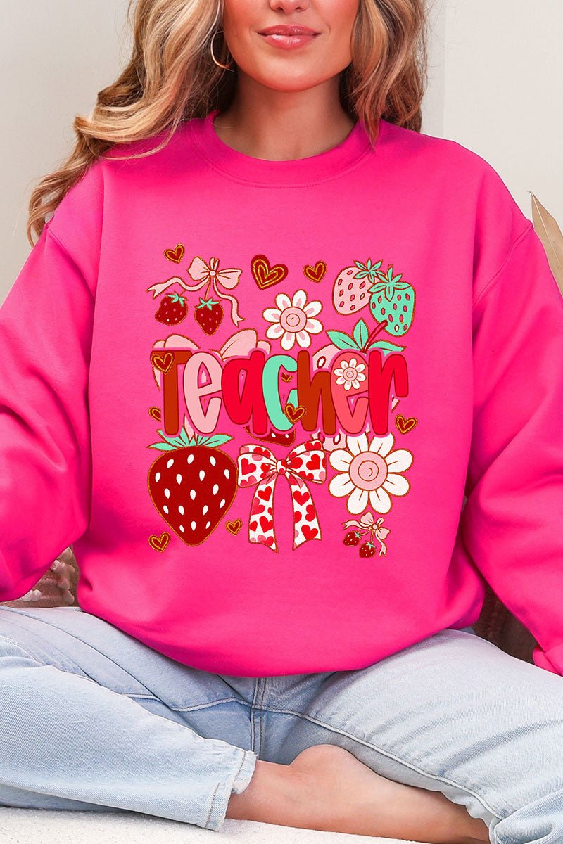 Berry Sweet Teacher Heavy Blend Crew Sweatshirt - Wholesale Accessory Market