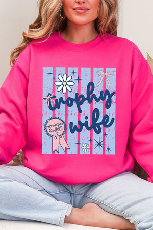 Blue Striped Trophy Wife Heavy Blend Crew Sweatshirt - Wholesale Accessory Market