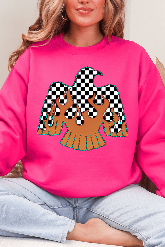 Checkerfire Thunderbird Heavy Blend Crew Sweatshirt - Wholesale Accessory Market