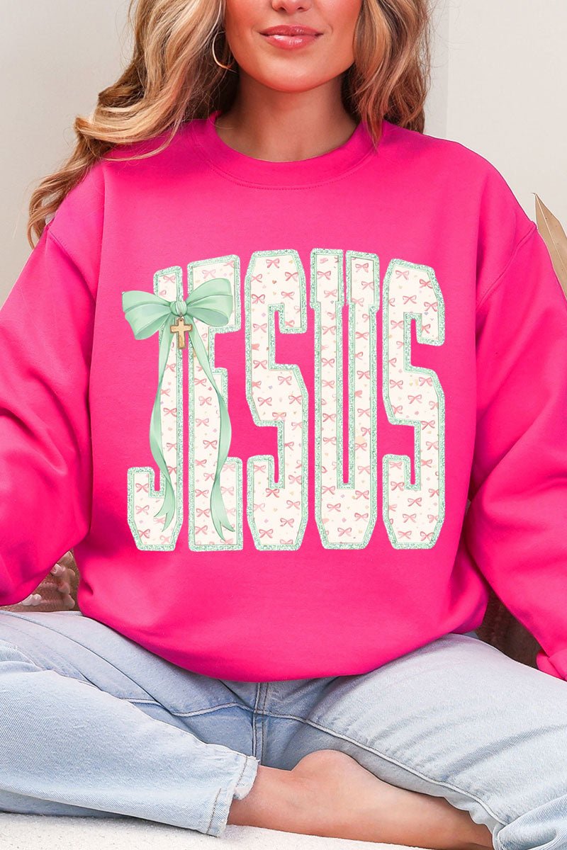 Coquette Cross Jesus Heavy Blend Crew Sweatshirt - Wholesale Accessory Market