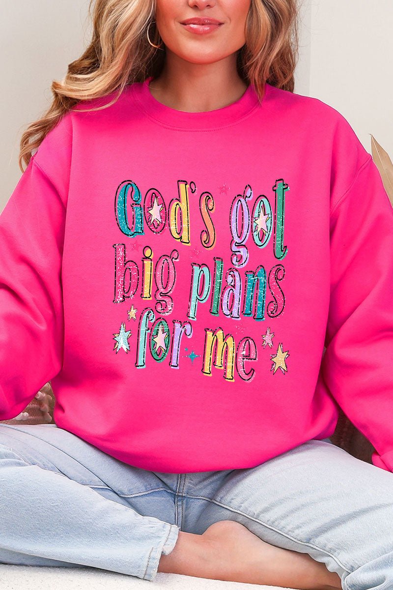 Distressed Big Plans For Me Heavy Blend Crew Sweatshirt - Wholesale Accessory Market
