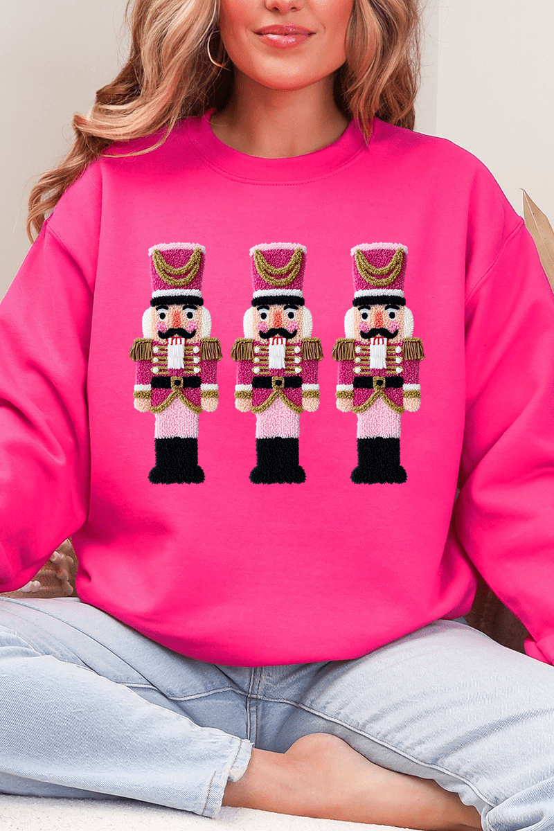 Faux Yarn Holiday Guard Nutcracker Heavy Blend Crew Sweatshirt - Wholesale Accessory Market