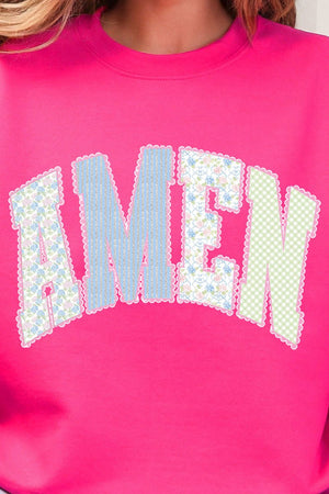 Garden Gingham Amen Heavy Blend Crew Sweatshirt - Wholesale Accessory Market