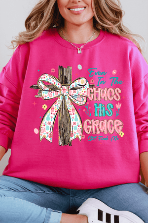 In The Chaos Coquette Cross Heavy Blend Crew Sweatshirt - Wholesale Accessory Market
