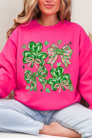 Lucky Luxe Bows Heavy Blend Crew Sweatshirt - Wholesale Accessory Market