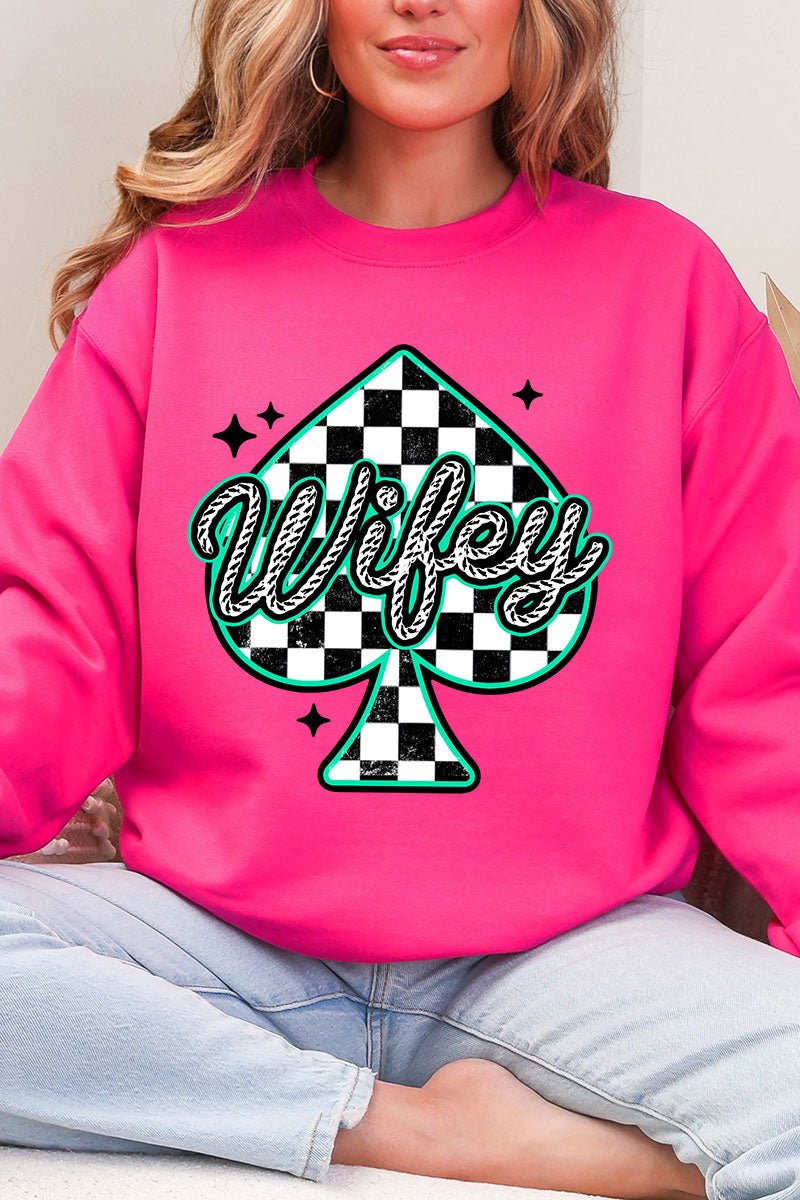 Lucky Spade Wifey Heavy Blend Crew Sweatshirt - Wholesale Accessory Market