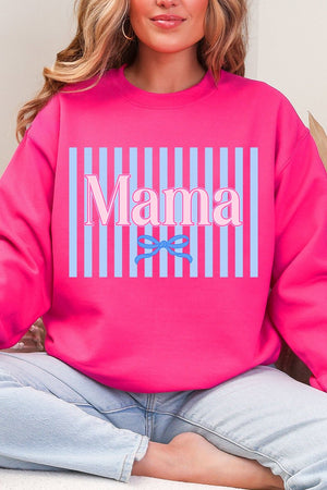 Mama Striped Heavy Blend Crew Sweatshirt - Wholesale Accessory Market