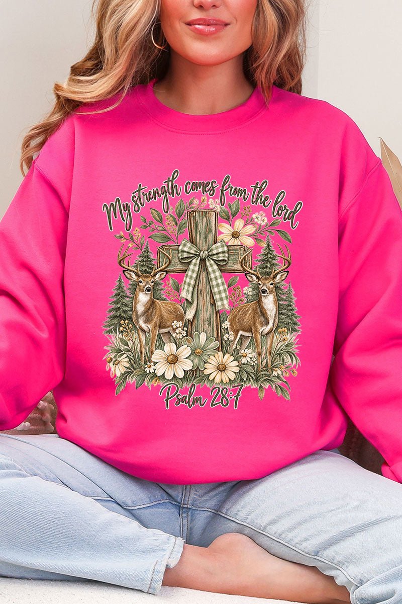 My Strength Woodland Deer Heavy Blend Crew Sweatshirt - Wholesale Accessory Market