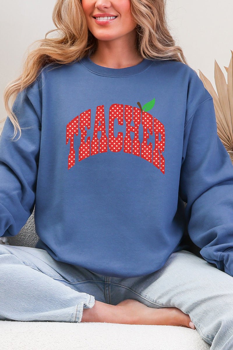 Apple Dot Teacher Heavy Blend Crew Sweatshirt - Wholesale Accessory Market
