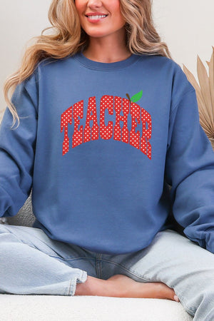 Apple Dot Teacher Heavy Blend Crew Sweatshirt - Wholesale Accessory Market