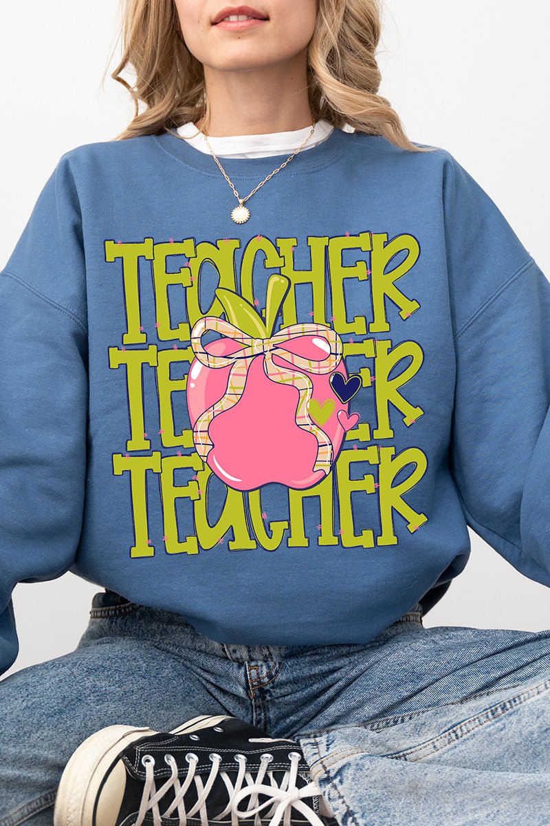 Apple For The Teacher Heavy Blend Crew Sweatshirt - Wholesale Accessory Market