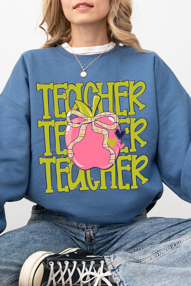 Apple For The Teacher Heavy Blend Crew Sweatshirt - Wholesale Accessory Market