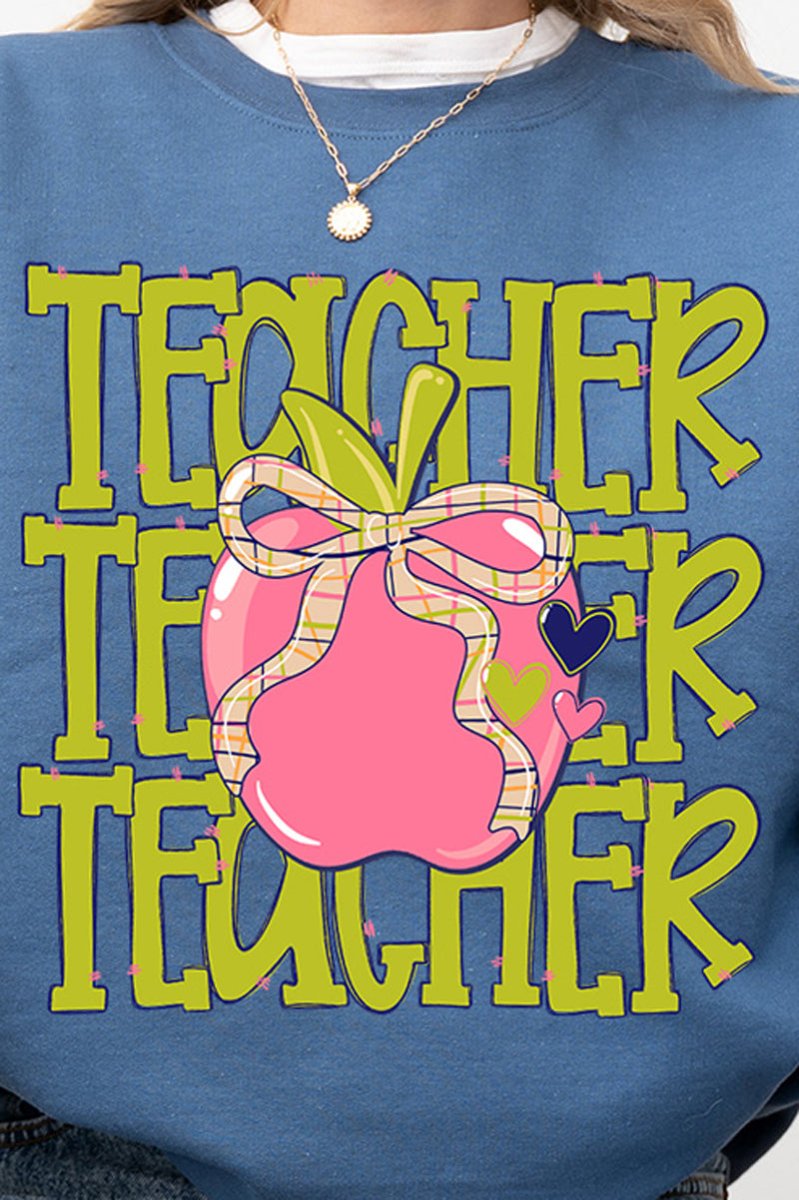 Apple For The Teacher Heavy Blend Crew Sweatshirt - Wholesale Accessory Market