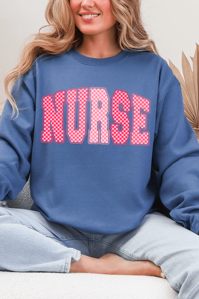 Checkered Care Heavy Blend Crew Sweatshirt - Wholesale Accessory Market