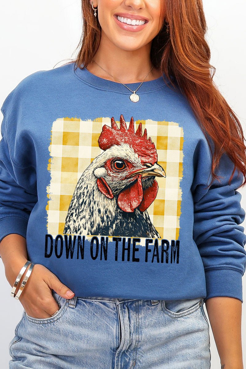 Down On The Farm Chicken Heavy Blend Crew Sweatshirt - Wholesale Accessory Market