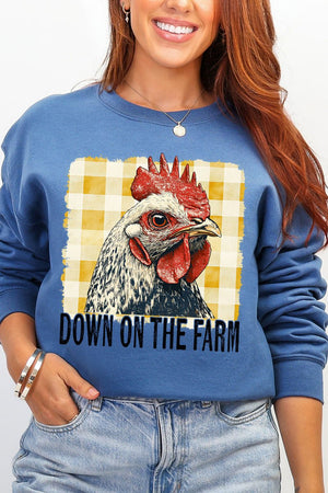 Down On The Farm Chicken Heavy Blend Crew Sweatshirt - Wholesale Accessory Market