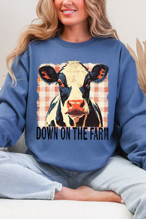 Down On The Farm Cow Heavy Blend Crew Sweatshirt - Wholesale Accessory Market