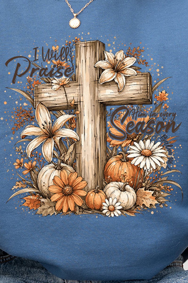 Harvest Praise Cross Heavy Blend Crew Sweatshirt - Wholesale Accessory Market