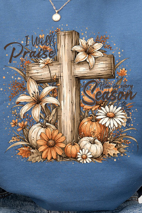 Harvest Praise Cross Heavy Blend Crew Sweatshirt - Wholesale Accessory Market
