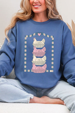 Hen Stack Hearts Heavy Blend Crew Sweatshirt - Wholesale Accessory Market
