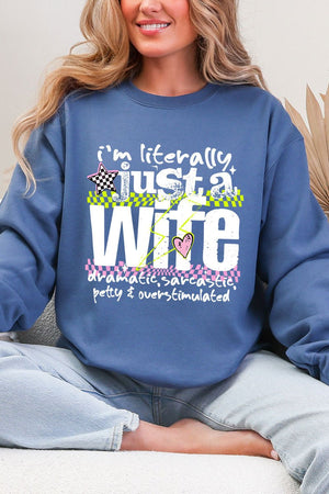 Literally Just A Wife Heavy Blend Crew Sweatshirt - Wholesale Accessory Market