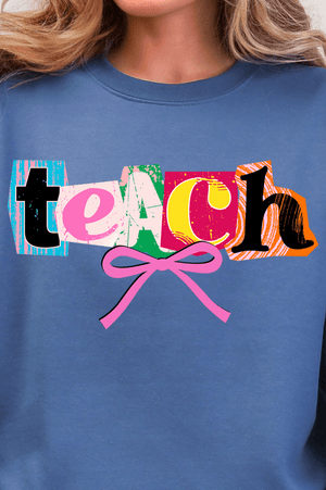 Retro Teach Ribbon Heavy Blend Crew Sweatshirt - Wholesale Accessory Market