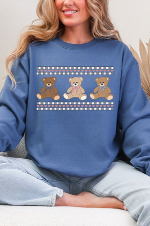 Tiny Teddy Trio Heavy - weight Crew Sweatshirt - Wholesale Accessory Market