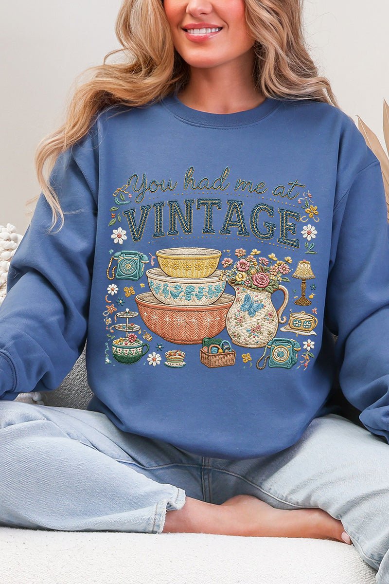 Vintage Threaded Treasures Heavy Blend Crew Sweatshirt - Wholesale Accessory Market
